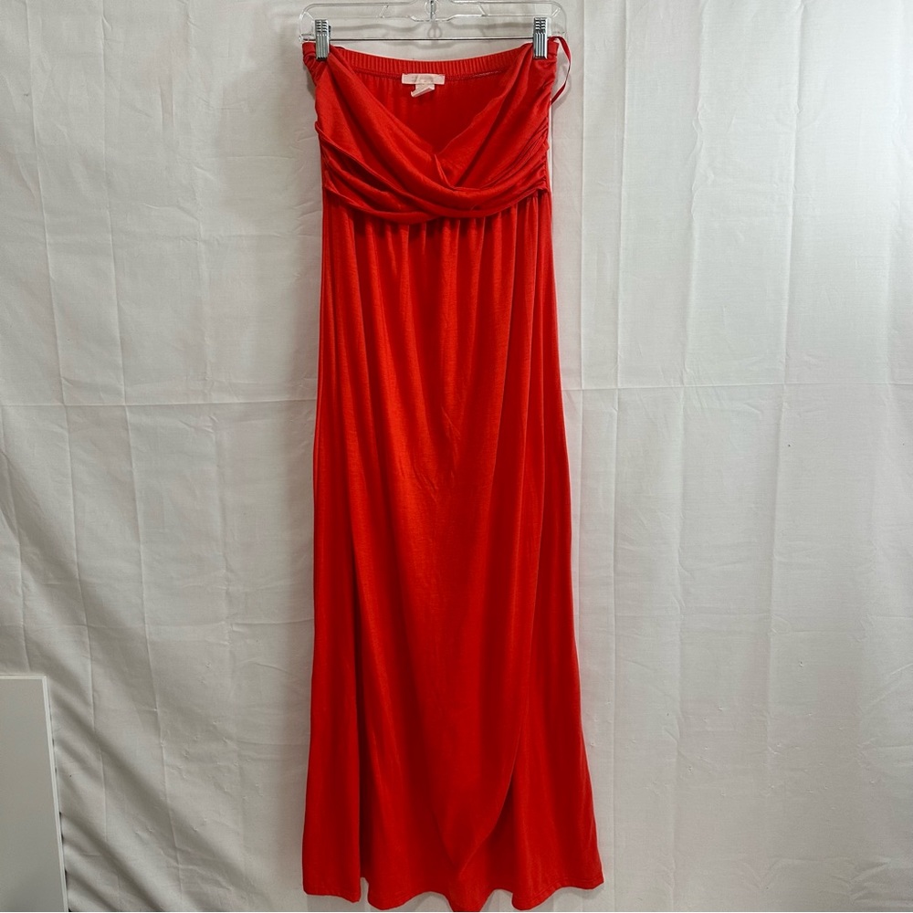 Four Stars Womens Sleeveless Tube Maxi Dress in Orange Size Medium